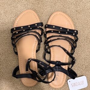 Women's Black Strappy Sandals